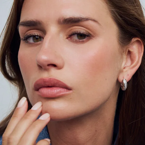 Sterling Silver Huggie Hoop Earrings Image 3 Venus Jewelers Somerset, NJ