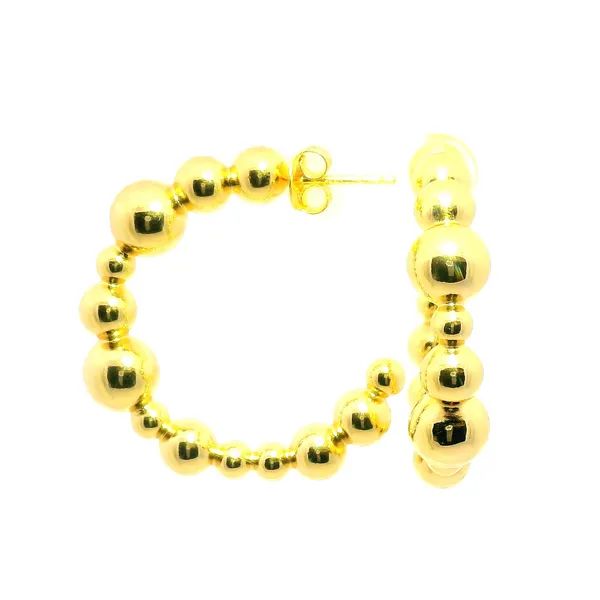 14K Yellow Gold Plated Sterling Silver Bormio Hoop Earrings Venus Jewelers Somerset, NJ