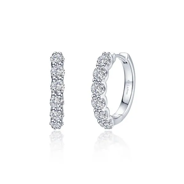 Sterling Silver Small Hoop Earrings with Cubic Zirconia Venus Jewelers Somerset, NJ