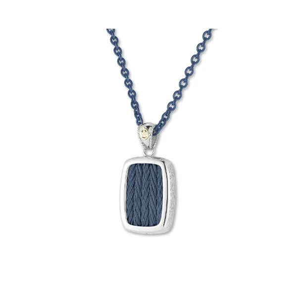 ALOR Men’s Blueberry Cable Pendant on Blueberry Chain Necklace with 18kt Yellow Gold Venus Jewelers Somerset, NJ