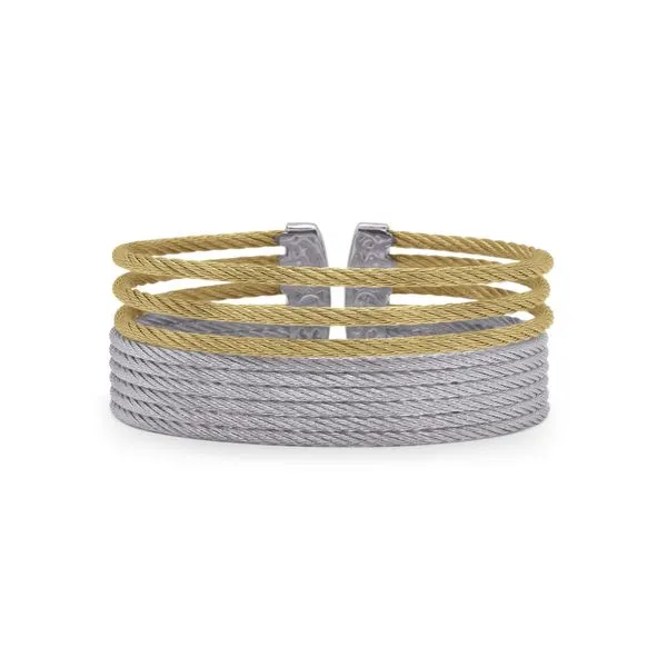 ALOR Two-Tone Stainless Steel Fashion Cuff Bracelet Venus Jewelers Somerset, NJ