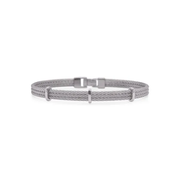 White Stainless Steel Cable Bracelet – Alor Venus Jewelers Somerset, NJ