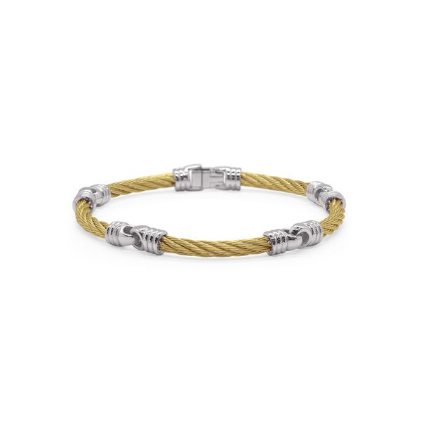 ALOR Men’s Yellow Cable Link Soft Bracelet Venus Jewelers Somerset, NJ