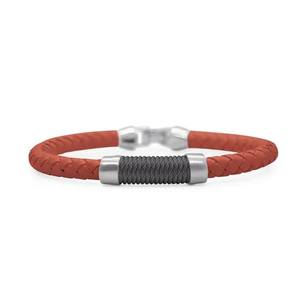 ALOR Men’s Leather & Twisted Cable Bracelet Venus Jewelers Somerset, NJ