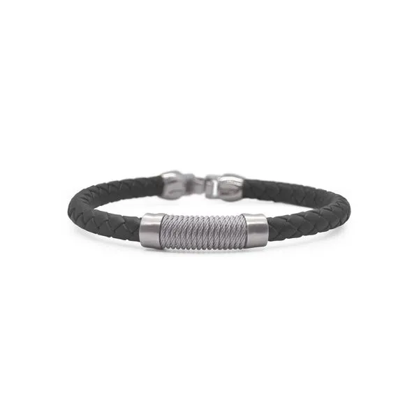 ALOR Men’s Leather & Twisted Cable Bracelet Venus Jewelers Somerset, NJ
