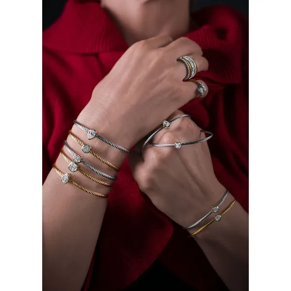 Yellow Stainless Steel & 14K Gold Diamond Bangle Bracelet – 0.50ct Lab-Grown Diamond (7