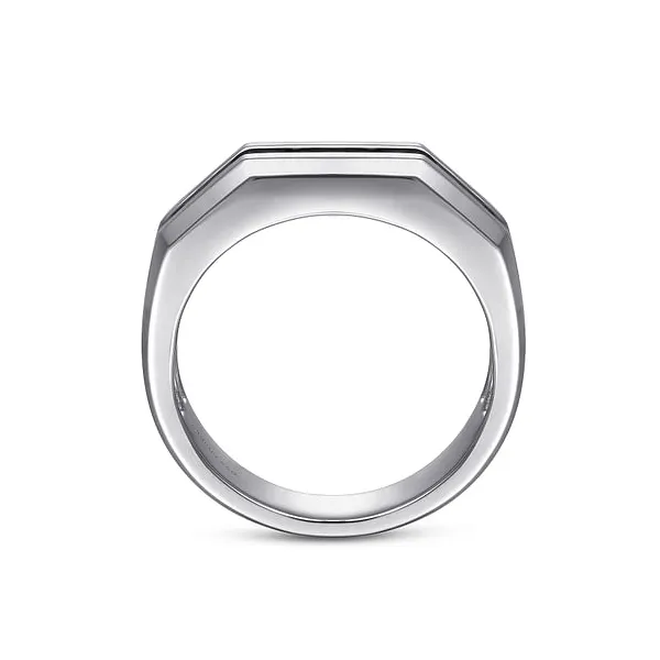 Sparkling Sterling Silver & Black Spinels Men's Band Size 10 Image 2 Venus Jewelers Somerset, NJ