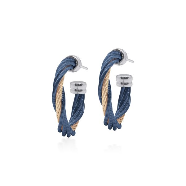 ALOR Blueberry & Carnation Cable Petite Modern Twist Earrings by Alor Venus Jewelers Somerset, NJ
