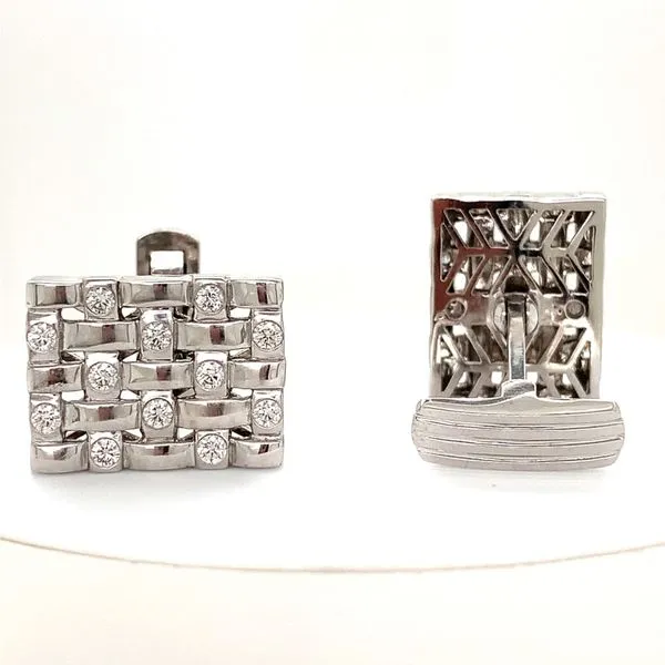 14k White Gold Diamond Cufflinks Venus Jewelers Somerset, NJ