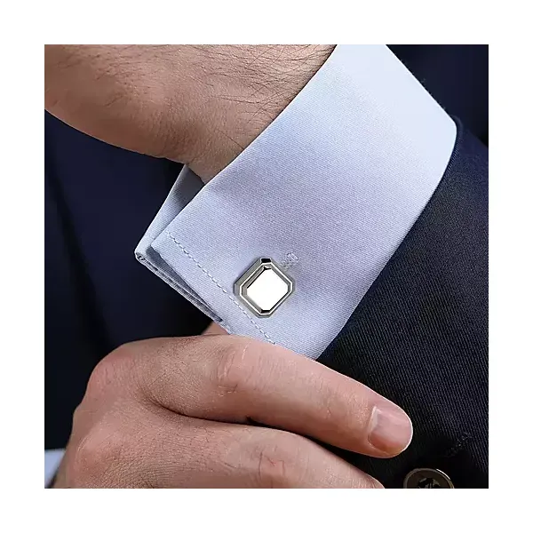 925 Sterling Silver Square Cufflinks Image 2 Venus Jewelers Somerset, NJ