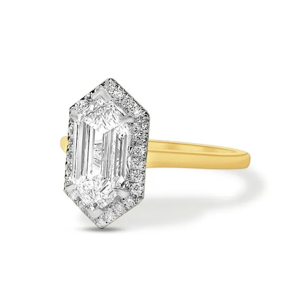 2.06 Hexagon Halo Lab Grown Diamond Engagement Ring Image 2 Victoria Jewellers REGINA, SK