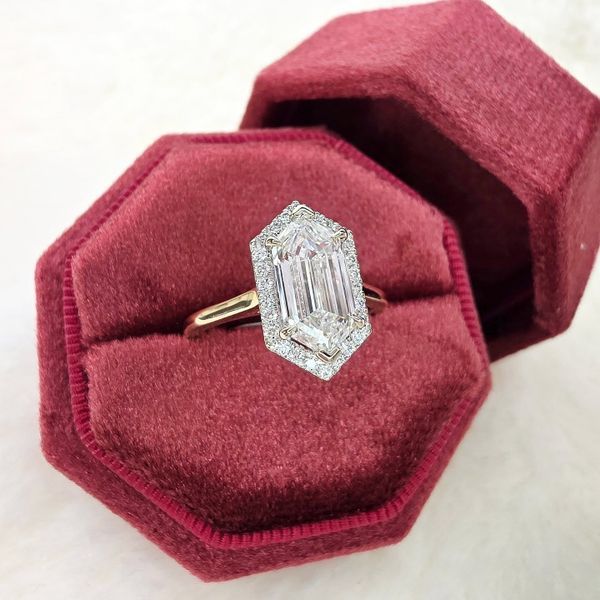 2.06 Hexagon Halo Lab Grown Diamond Engagement Ring Image 4 Victoria Jewellers REGINA, SK