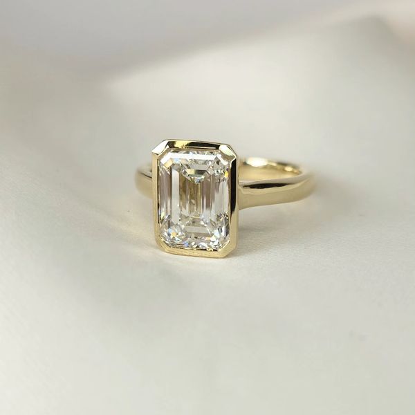 4.03ct Lab Grown Emerald Cut Diamond Ring Victoria Jewellers REGINA, SK
