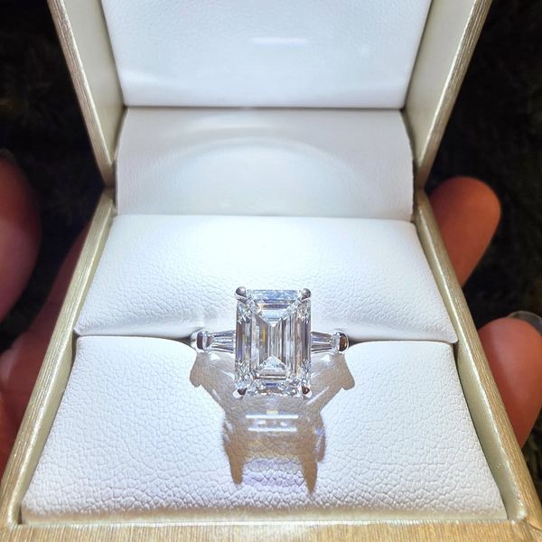 5.07ct Lab Grown Emerald Cut Diamond Ring Victoria Jewellers REGINA, SK