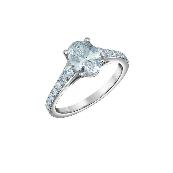 Platinum 2.03ct Oval Brilliant Cut Lab Grown Diamond Ring Image 2 Victoria Jewellers REGINA, SK