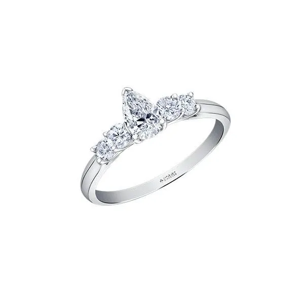 0.71ct Pear Cut Maple Leaf Canadian Diamond Ring Victoria Jewellers REGINA, SK