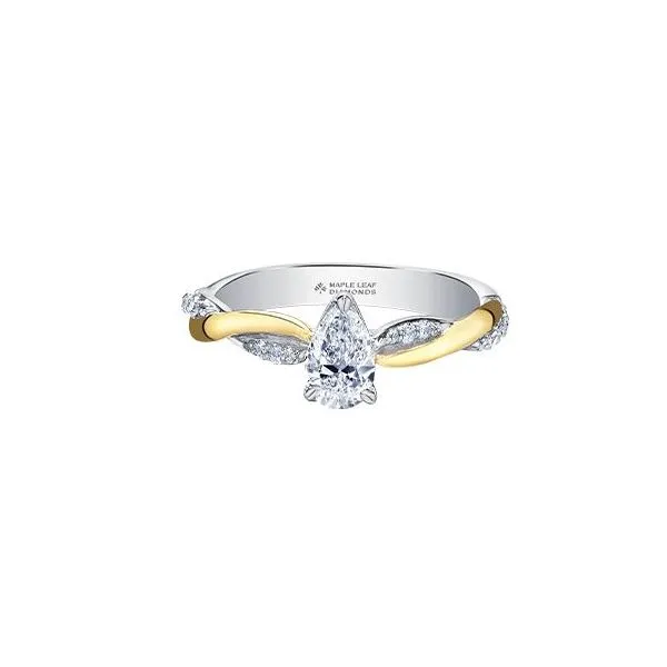 0.50ct Pear Cut Maple Leaf Canadian Diamond Ring Victoria Jewellers REGINA, SK