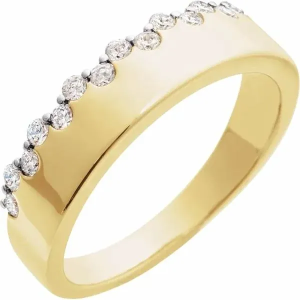 14Kt Yellow Gold Cigar Diamond Band Image 4 Victoria Jewellers REGINA, SK