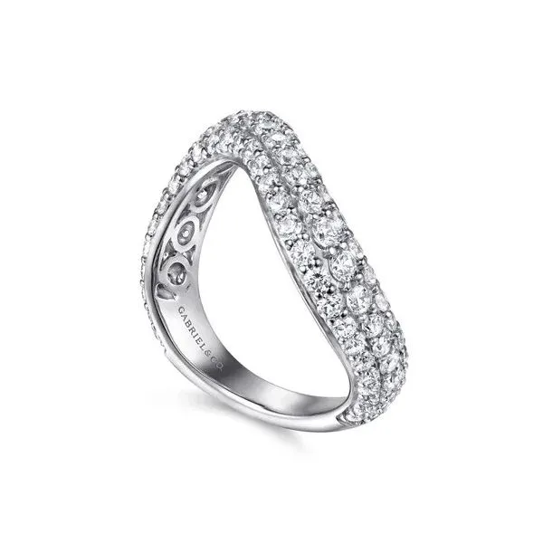 Gabriel & Co Diamond Wave Stackable Ring Image 3 Victoria Jewellers REGINA, SK