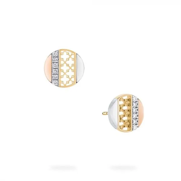 BIRKS Dare to Dream Tri-Gold Diamond Circle Earrings Image 2 Victoria Jewellers REGINA, SK