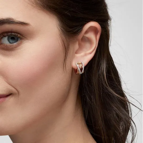 Birks Rosée du Matin Diamond and Yellow Gold Earrings Image 2 Victoria Jewellers REGINA, SK