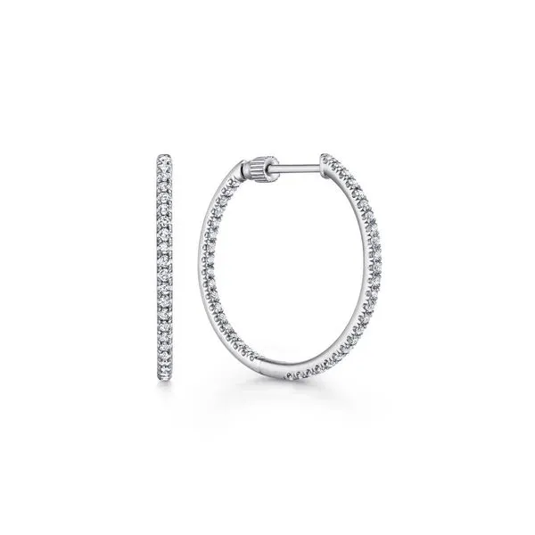 Gabriel & Co Inside Out Diamond Hoop Earrings Victoria Jewellers REGINA, SK