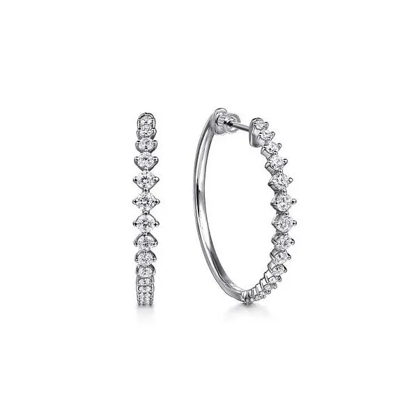 Gabriel & Co Graduating Diamond Hoop Earrings Victoria Jewellers REGINA, SK