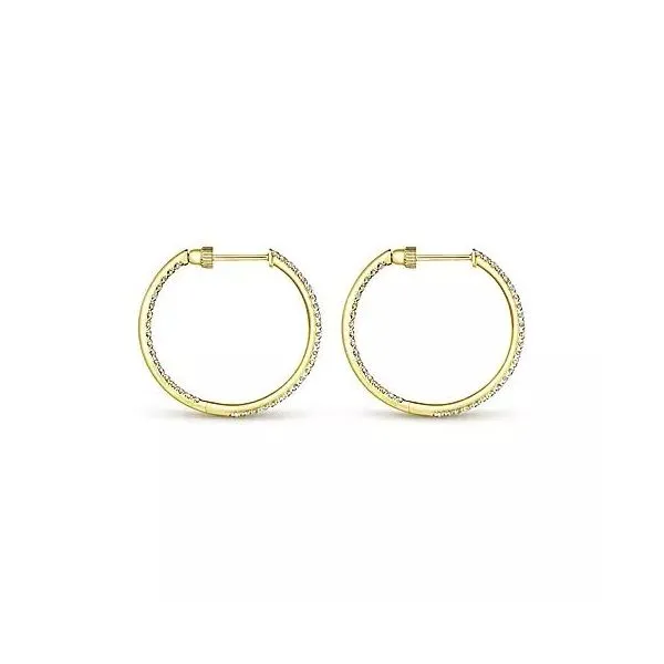 Gabriel & Co Inside Out Diamond Hoop Earrings Image 2 Victoria Jewellers REGINA, SK