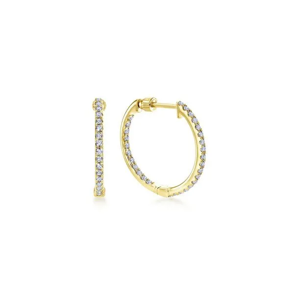 Gabriel & Co Inside Out Diamond Hoop Earrings Victoria Jewellers REGINA, SK