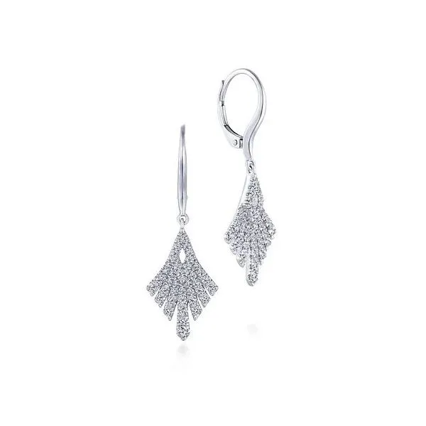 Gabriel & Co Diamond Fan Drop Earrings Victoria Jewellers REGINA, SK