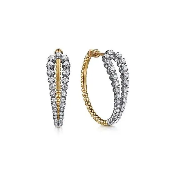 Gabriel & Co Graduating Diamond Hoop Earrings Victoria Jewellers REGINA, SK