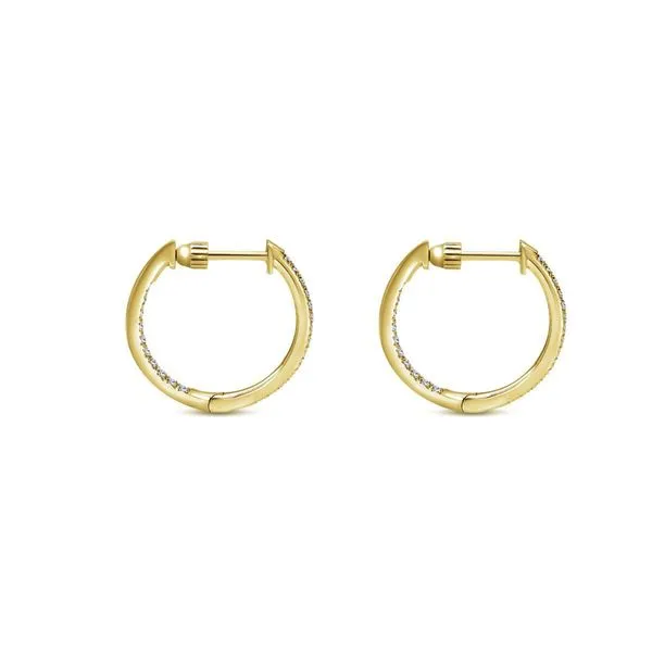 Gabriel & Co Inside Out Diamond Hoop Earrings Image 2 Victoria Jewellers REGINA, SK