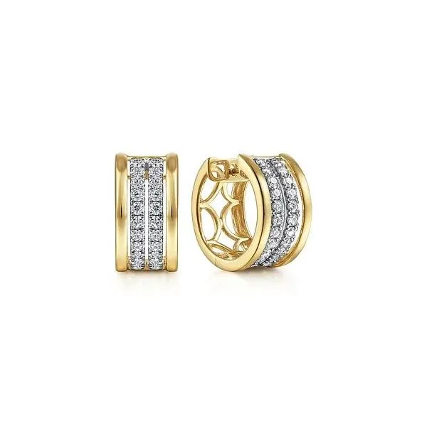 Gabriel & Co Diamond Huggie Earrings Victoria Jewellers REGINA, SK