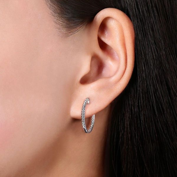 Gabriel & Co Inside Out Diamond Hoop Earrings Image 3 Victoria Jewellers REGINA, SK