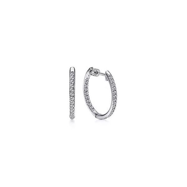Gabriel & Co Inside Out Diamond Hoop Earrings Victoria Jewellers REGINA, SK