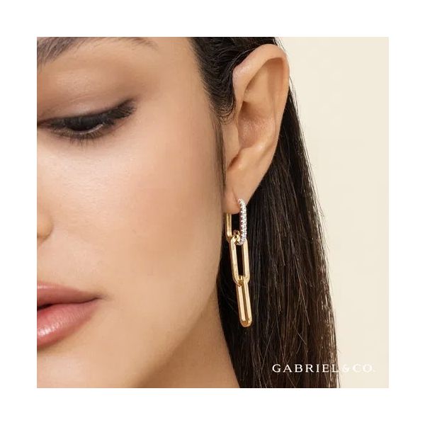 Gabriel & Co Drop Diamond Earrings Image 2 Victoria Jewellers REGINA, SK