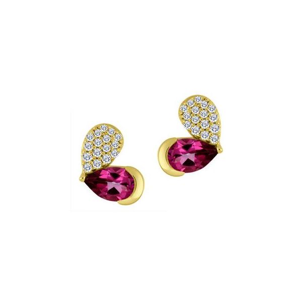 PINK TOPAZ & DIAMOND EARRINGS Victoria Jewellers REGINA, SK