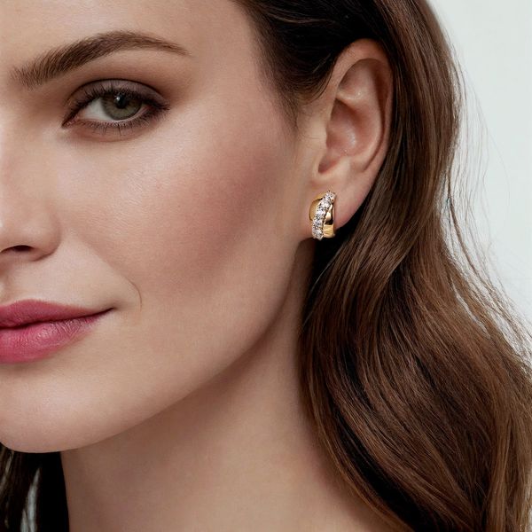 Diamond Huggie Earrings Image 3 Victoria Jewellers REGINA, SK