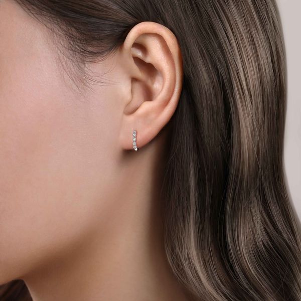 Mini Diamond Huggie Earrings Image 2 Victoria Jewellers REGINA, SK