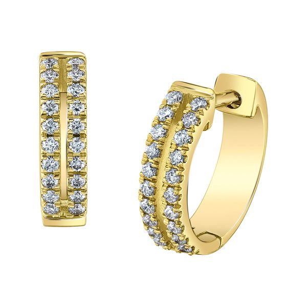 Maple Leaf Canadian Diamond Huggie Earrings Victoria Jewellers REGINA, SK