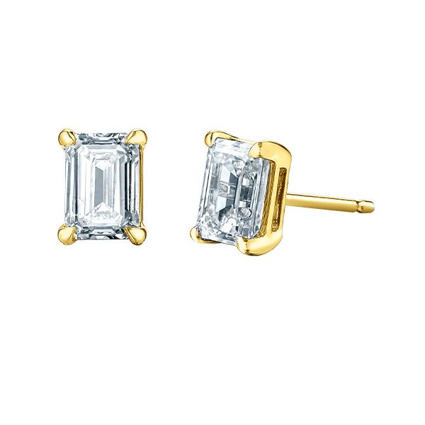 2.12ctw Emerald Cut Lab Grown Diamond Earrings Victoria Jewellers REGINA, SK