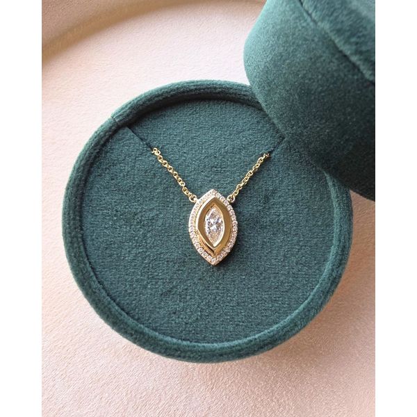 Marquise Cut Halo Style Lab Grown Diamond Pendant Image 2 Victoria Jewellers REGINA, SK