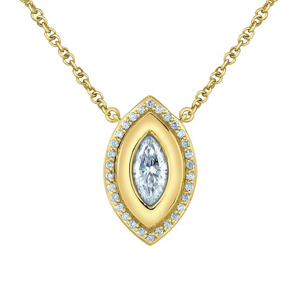 Marquise Cut Halo Style Lab Grown Diamond Pendant Victoria Jewellers REGINA, SK