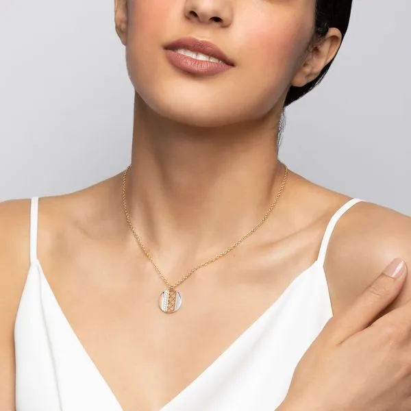 BIRKS Dare to Dream Tri-Gold Diamond Circle Pendant Image 2 Victoria Jewellers REGINA, SK