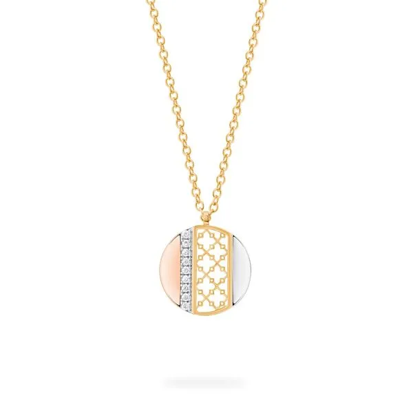 BIRKS Dare to Dream Tri-Gold Diamond Circle Pendant Victoria Jewellers REGINA, SK