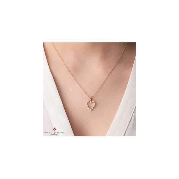 Maple Leaf Canadian Diamond Heart Pendant Image 2 Victoria Jewellers REGINA, SK
