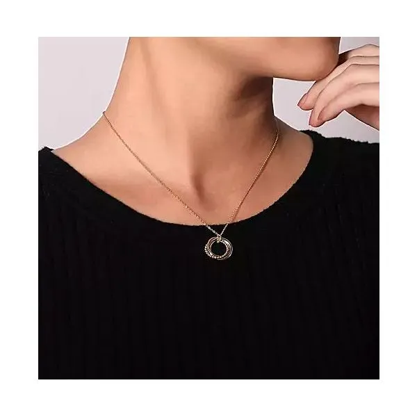 Gabriel & Co Interlocking Circle Diamond Pendant Image 2 Victoria Jewellers REGINA, SK