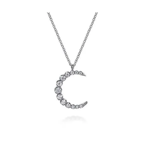 Gabriel & Co Graduated Diamond Crescent Moon Pendant Victoria Jewellers REGINA, SK