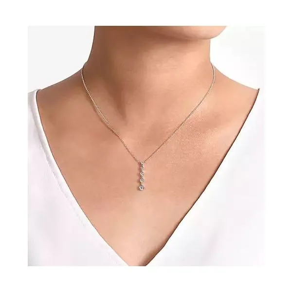Gabriel & Co Diamond Bar Pendant Image 2 Victoria Jewellers REGINA, SK