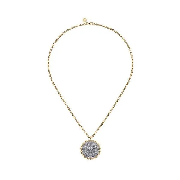 Gabriel & Co Diamond Pave Medallion Pendant Image 2 Victoria Jewellers REGINA, SK